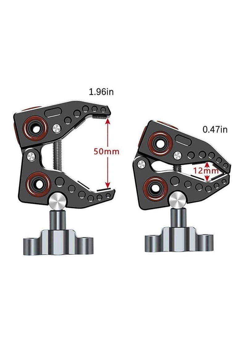 Captaintech Camera Mounts and Clamps Side Arms with 3/8 and 1/4 Screw Holes Tripods for Video Shooting Action Camera Phone Clips Selfie Live Streaming - Image 2