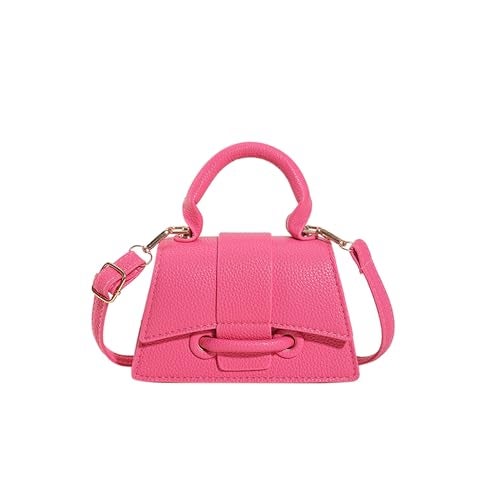 Ayliss Micro Mini Crossbody Handbag Women's Purse Clutch Cute Mini Trendy Bag Top Handle PU Leather Shoulder Bag (Pink) - Image 1