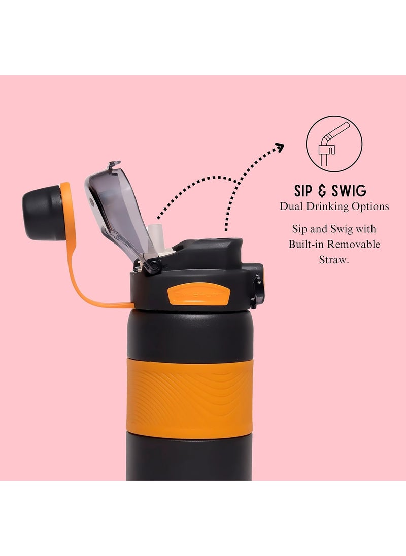 MEBO MEBO 600ml Insulated Water Bottle Stainless Steel Bottle Dual Drinking Options Sipper  Direct LeakProof Durable 24 Hours Hot  Cold Thermo Flask Best for Indoor and Outdoor Multicolor  - Image 3