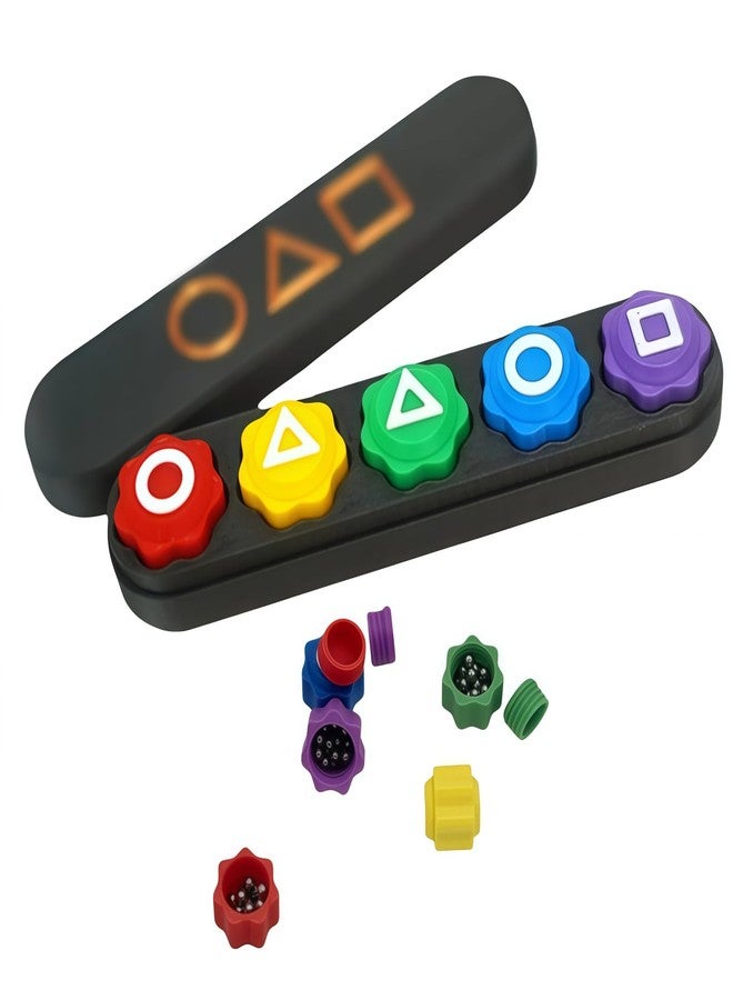 Redpai Gonggi Game Set Pack of 5 with Steel Beads - Authentic Korean Jackstones, 3D-Printed Durable Plastic Shells & Weighted Design forAdults, Traditional Toss & Catch Game Gift - Image 1