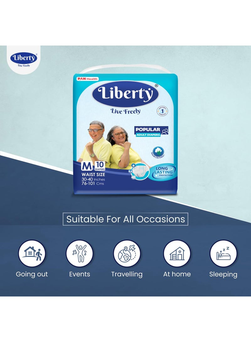 Liberty حفاضات للكبار حجم كبير جداً 10 قطع 120-170 سم 48-68 بوصة - Image 5