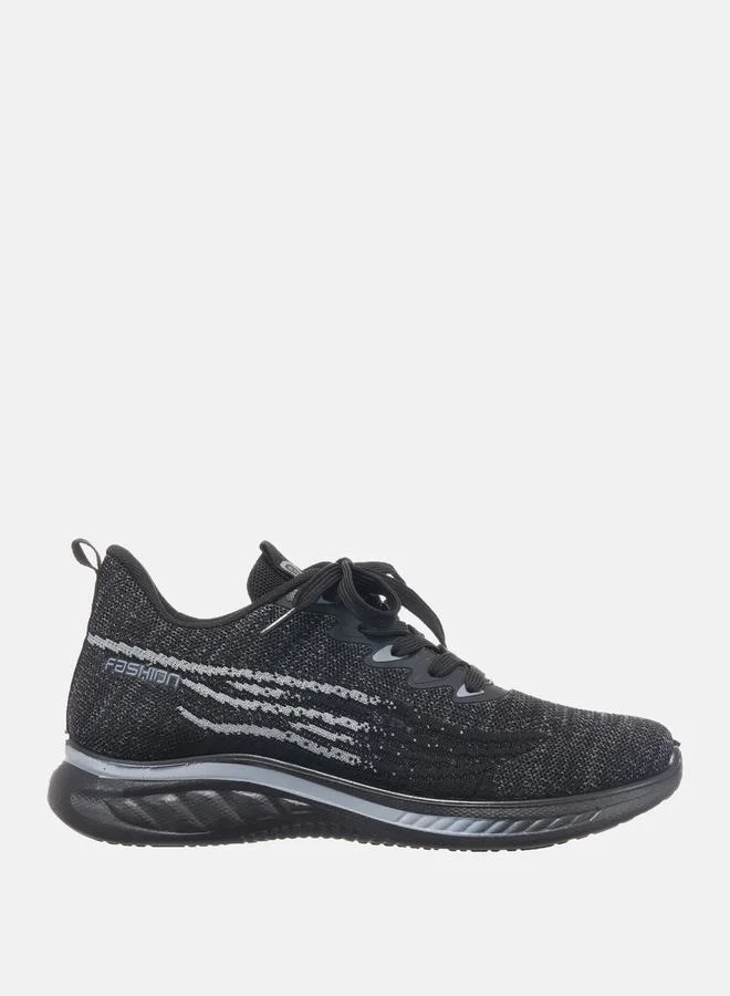 Cobblerz Melange Textured Low Top Lace Up Sneakers Sneakers by Styli
