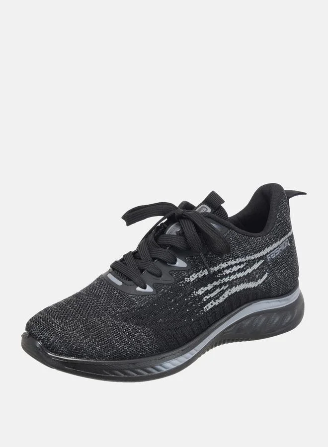Cobblerz Melange Textured Low Top Lace Up Sneakers Sneakers by Styli