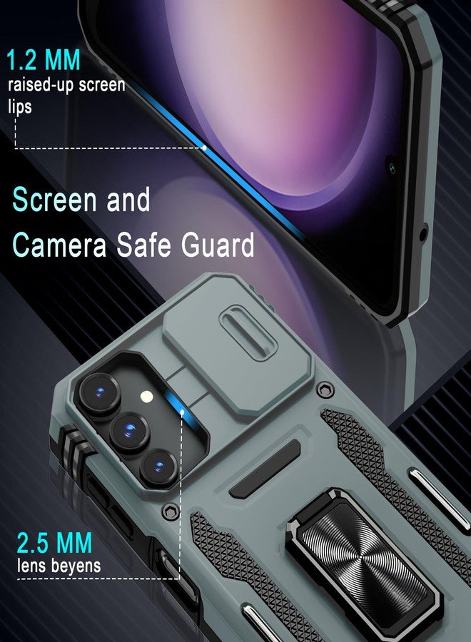 DEERLAMN Case for Samsung Galaxy A16 5G with Slide Camera Cover+Screen Protector (1 Pack), Rotated Ring Kickstand Military Grade Shockproof Protective Cover-Grey - Image 5