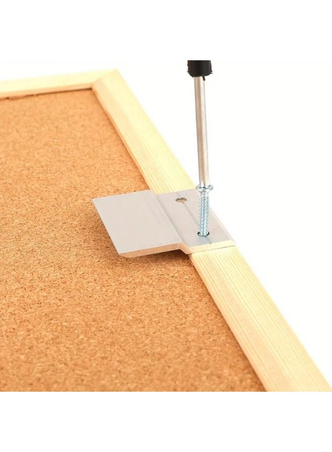 4 قطع من علاقات المعادن على شكل Z شديدة التحمل لتعليق الصور والمرايا مع مسامير - Image 3