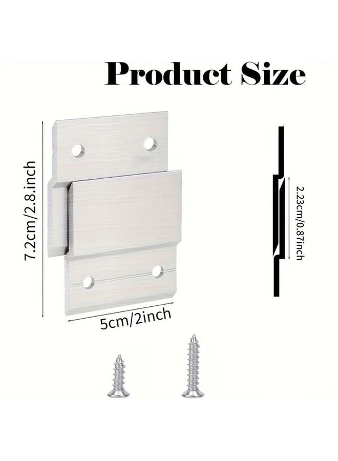 4 قطع من علاقات المعادن على شكل Z شديدة التحمل لتعليق الصور والمرايا مع مسامير - Image 4