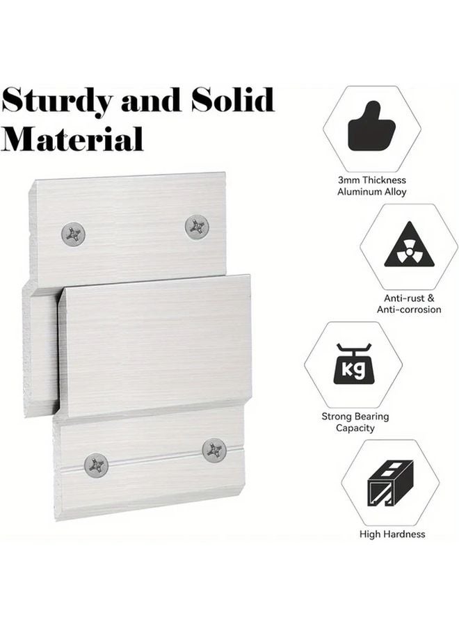 4 قطع من علاقات المعادن على شكل Z شديدة التحمل لتعليق الصور والمرايا مع مسامير - Image 5