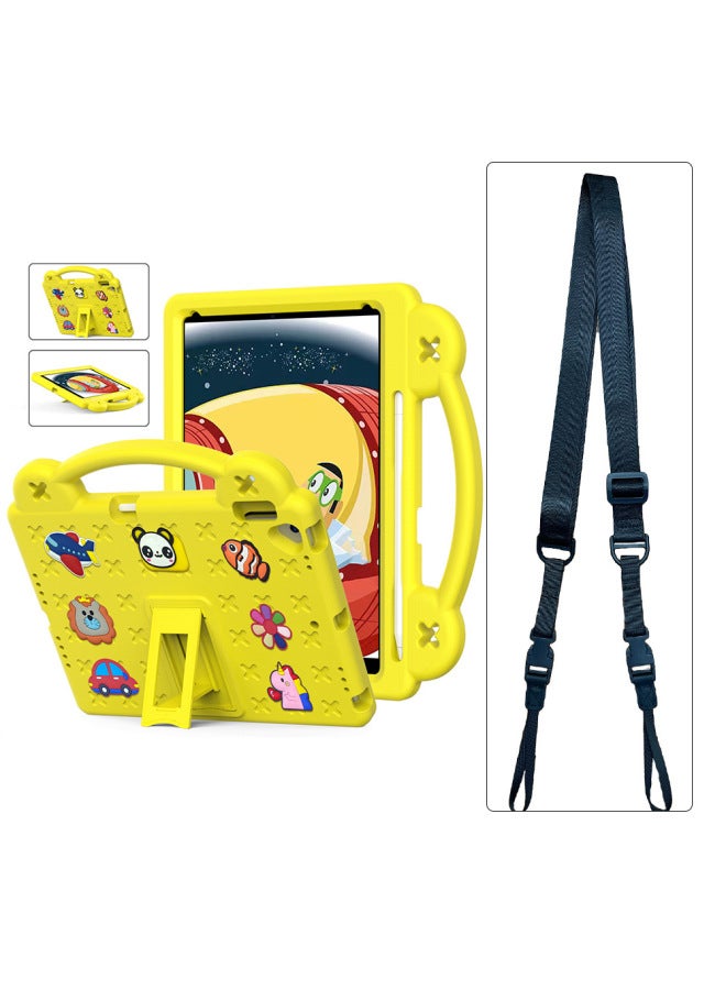 For Honor 9X8AX9 Tablet Protective Shell Foam Stand Honor7X8prov7 Portable Drop-proof-Color:Yellow➕shoulder Strap-Applicable Model:Honor X8/X8 Lite(10.1) - Image 1