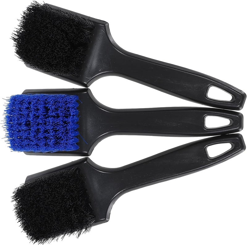 PRETYZOOM Soft Bristle Tire Cleaning Brush 3pcs (2 Black, 1 Navy) Wheel Brush for Car Washing for Automotive Tire and Rim Cleaning Car Interior and Exterior Use - Image 1