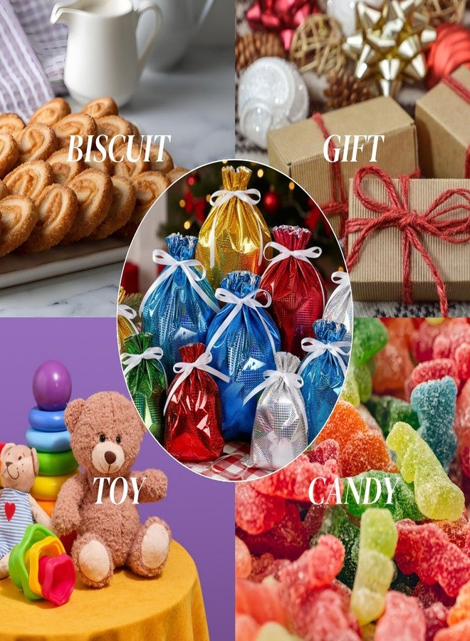 Nagpew 24 Pieces Christmas Drawstring Gift Bags, Assorted Size Wrapping Bags Bulk with Tags Ribbon Ties, Colorful Holiday Present Holders Party Supply for Goodies, Birthday, Baby Shower - Image 4