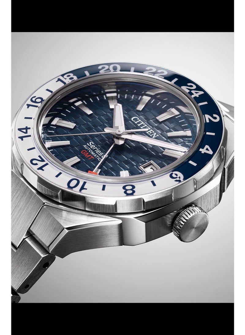 CITIZEN سلسلة 8 880 GMT NB6034‑58L، 41 مم قرص أزرق بحري، سوار من الفولاذ المقاوم للصدأ بلون فضي، 100 م مقاومة للماء - Image 5