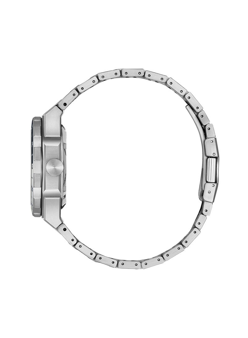 CITIZEN سلسلة 8 880 GMT NB6034‑58L، 41 مم قرص أزرق بحري، سوار من الفولاذ المقاوم للصدأ بلون فضي، 100 م مقاومة للماء - Image 3