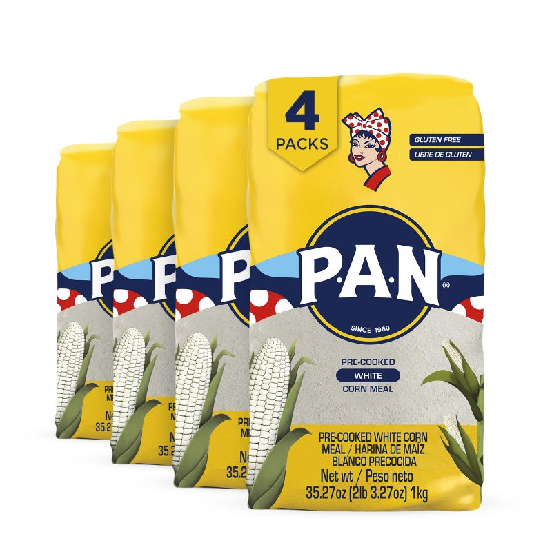 P.A.N. PAN White Corn Meal  Precooked Gluten Free and Kosher Flour for Arepas 22 lbPack of 4 - Image 3