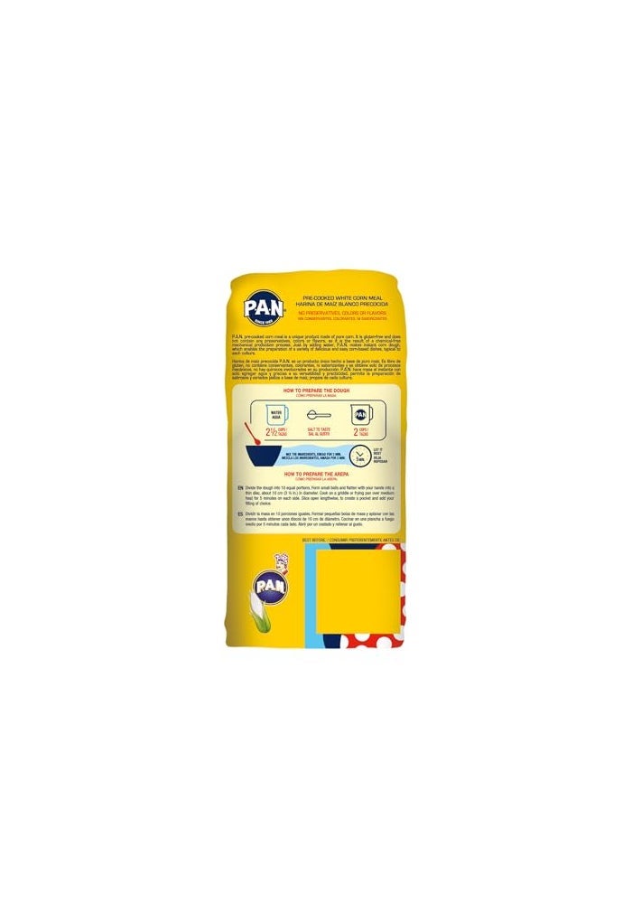 P.A.N. PAN White Corn Meal  Precooked Gluten Free and Kosher Flour for Arepas 22 lbPack of 4 - Image 5