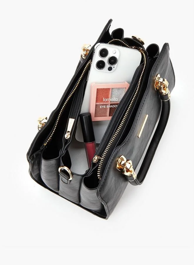 فلورا بيلا من شو إكسبرس حقيبة يد صلبة بمقبض مزدوج وإغلاق بسحاب