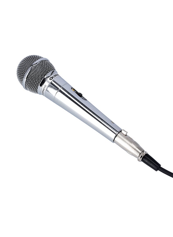 Olsenmark Dynamic and Professional Wired Microphone with Metal Body, Echo, Sharp Sensitivity and Excellent Sound Quality OMMP1215 Silver/Black - Image 1