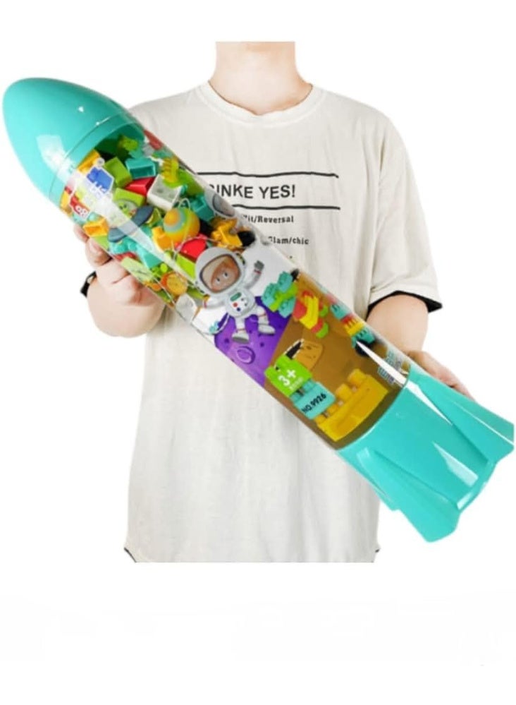 Children's blocks develop scientific and creative thinking skills. Different sizes and models, multiple shapes and colors (rocket blocks 50 x 15 cm). - Image 1