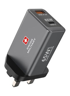 SWISS MILITARY 65W GaN II Dual Port Fast Wall Charger | USB-C PD & USB-A Port | 60W Premium Braided Cable included| Compatible with Macbook/HP/Dell/Lenovo, iPad, iPhone, Samsung, etc | 5Yr Warranty  - Image 3