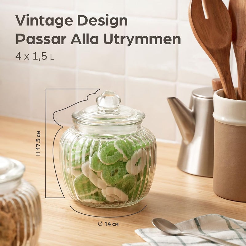 bellemax 2000ML Clear Glass Storage Jar With Air Tight Glass Lids- Airtight Food Jars Glass Kitchen Containers For Pantry, Pickle Jar, Sugar Pasta Cereal Flour Sugar Storage Jar (BM-06, Set of 2) - Image 5