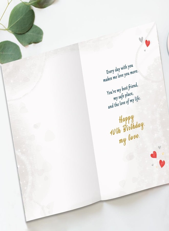 Beixian 40th Birthday Card Gifts for Husband from Wife, Happy 40th Birthday Decorations for Men-8x5.3 Inches, Double-Sided - Image 2