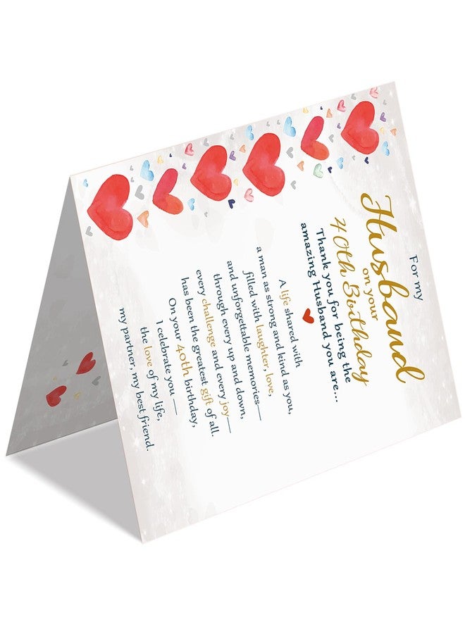 Beixian 40th Birthday Card Gifts for Husband from Wife, Happy 40th Birthday Decorations for Men-8x5.3 Inches, Double-Sided - Image 5