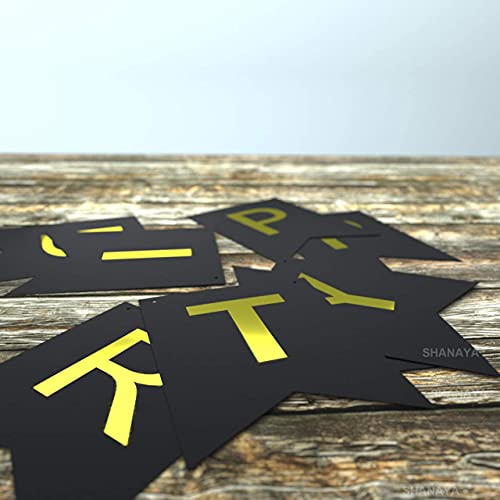 SHANAYA Happy Birthday Hanging Bunting Banner for Decorations Items Party Supplies (Black Gold) - Image 2