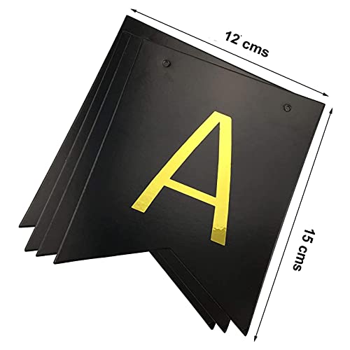 SHANAYA Happy Birthday Hanging Bunting Banner for Decorations Items Party Supplies (Black Gold) - Image 4