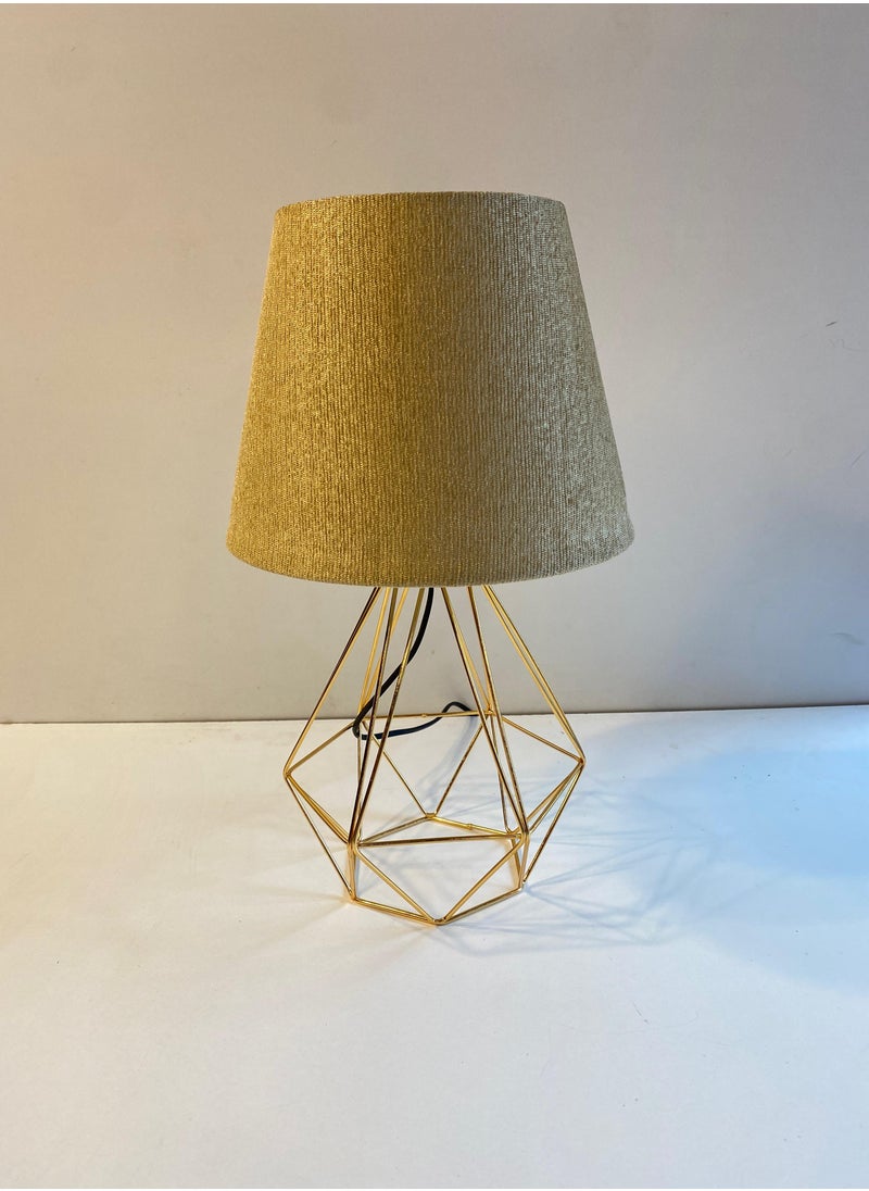 El Rawda Lighting - Distinctive And Elegant Table Lamp Shade With A Unique Fabric Shade And Golden Metal - Image 1