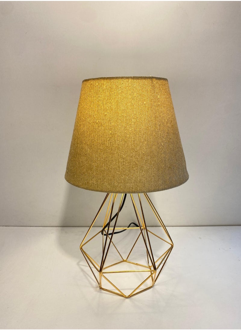 El Rawda Lighting - Distinctive And Elegant Table Lamp Shade With A Unique Fabric Shade And Golden Metal - Image 1