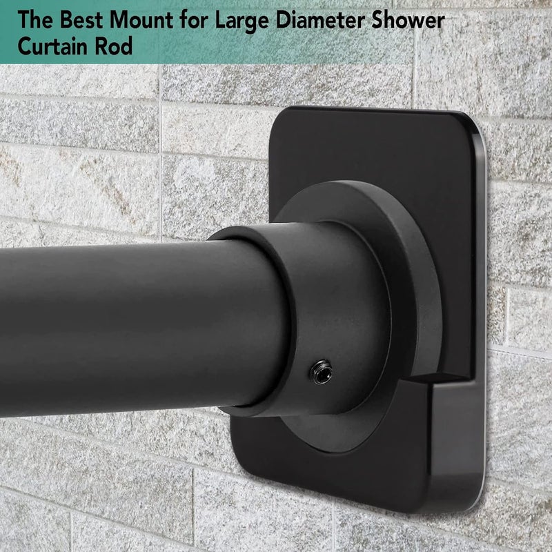 CANRAY 4 Pack Black Shower Curtain Rod Holder for Wall Mount | Adhesive Shower Rod Tension Retainer for Tile | No Drilling | Stick On | (Shower Curtain Rod Not Included) - Image 5