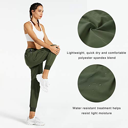 Libin Women's Cargo Joggers Lightweight Quick Dry Hiking Pants Athletic Lounge Casual Travel, Army Green L - Image 3