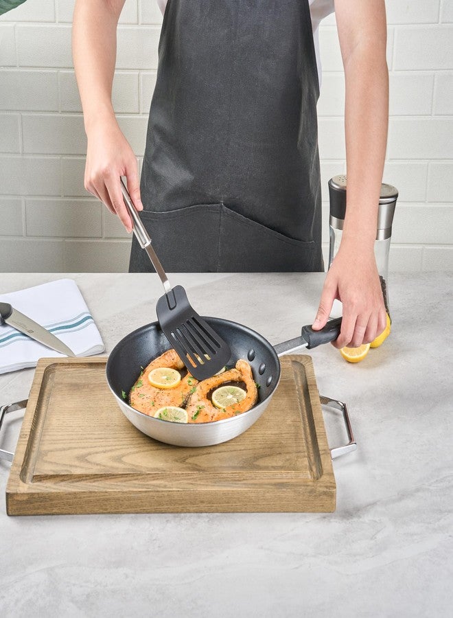 ريستورنت وير ملعقة تقليب مثقبة من النايلون من ريستورانت وير - ملعقة مطبخ كبيرة الحجم بمقبض من الفولاذ المقاوم للصدأ، مقاومة للالتصاق، وآمنة للغسل في غسالة الأطباق - ملعقة مثقبة مقاومة للحرارة للبيض والسمك، متعددة الاستخدامات - Image 5