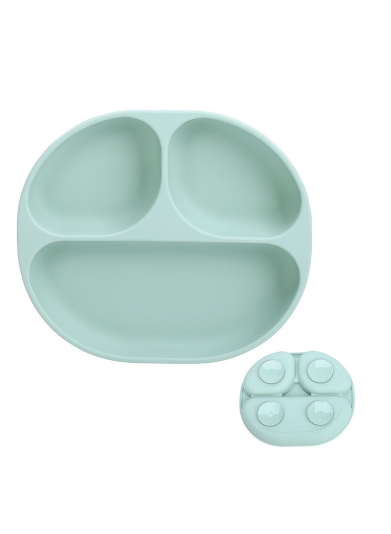 general Suitable for 0-6 years old baby silicone meal tray multi-suction cup bowl divided children feeding tableware baby separated meal tray baby food bowl set for girls and boys gift (Modi blue) - Image 2