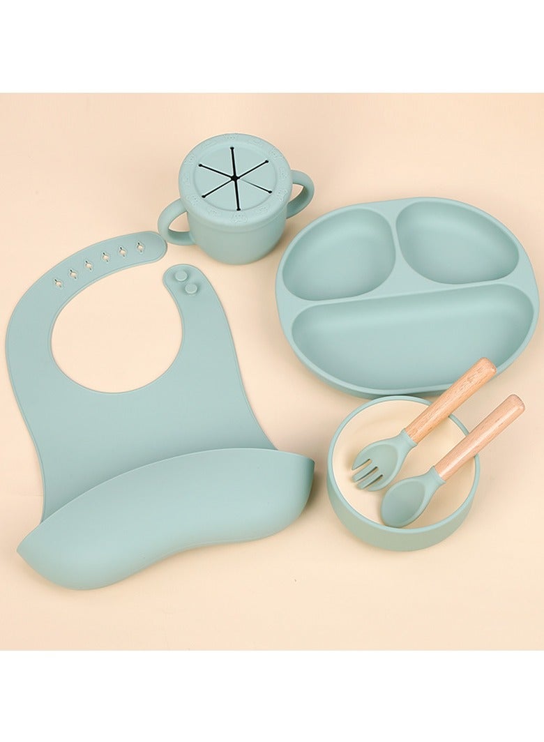 general Suitable for 0-6 years old baby silicone meal tray multi-suction cup bowl divided children feeding tableware baby separated meal tray baby food bowl set for girls and boys gift (Modi blue) - Image 3