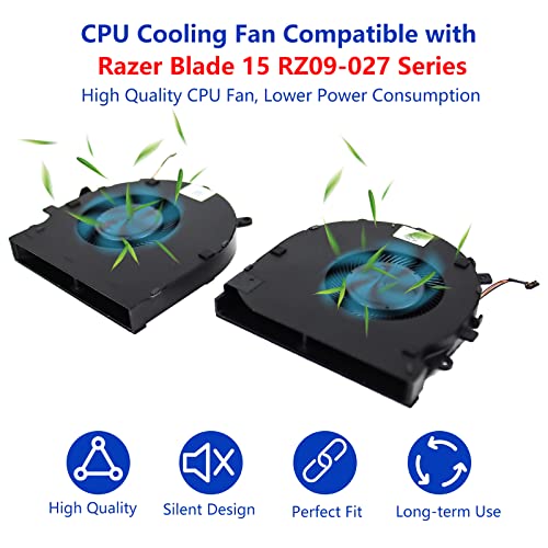 S-Union New CPU+GPU Cooling Fan Replacement for Razer Blade 15 RZ09-0270 RZ09-02705E75 RZ09-02705E76 RZ09-0300 RZ09-03009E97 RZ09-0328 RZ09-03287E72 Series Game Laptop (with Thermal Paste and Spatula) - Image 2