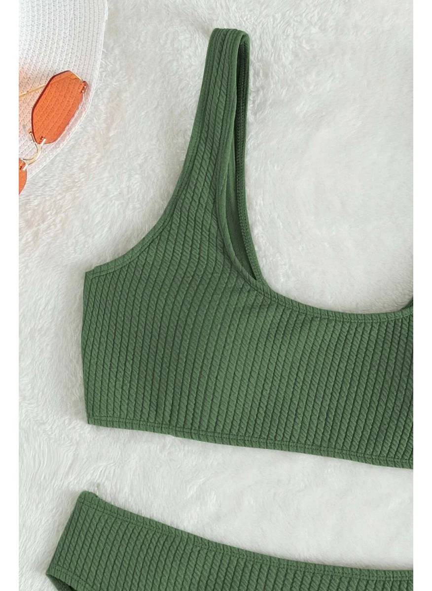 Angelsin Special Twill Tankini Bikini Top