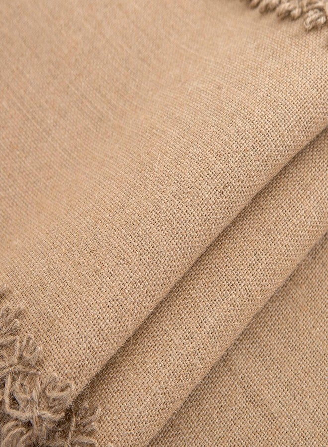 LIGICKY Natural Burlap Table Runners 48 Inches Farmhouse Rustic Jute Woven Macrame Table Runner for Dresser Wedding Home Dining Table Decor 12x48 inch, Brown - Image 5