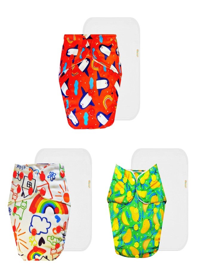 Dumbledo Premium Cloth Diaper with Cotton Insert (Pack of 3) | Snug Fit | Leakproof | Travel Friendly | Perfect for Indian Summers | 3 Months - 3 Years | Unisex Baby - Image 1