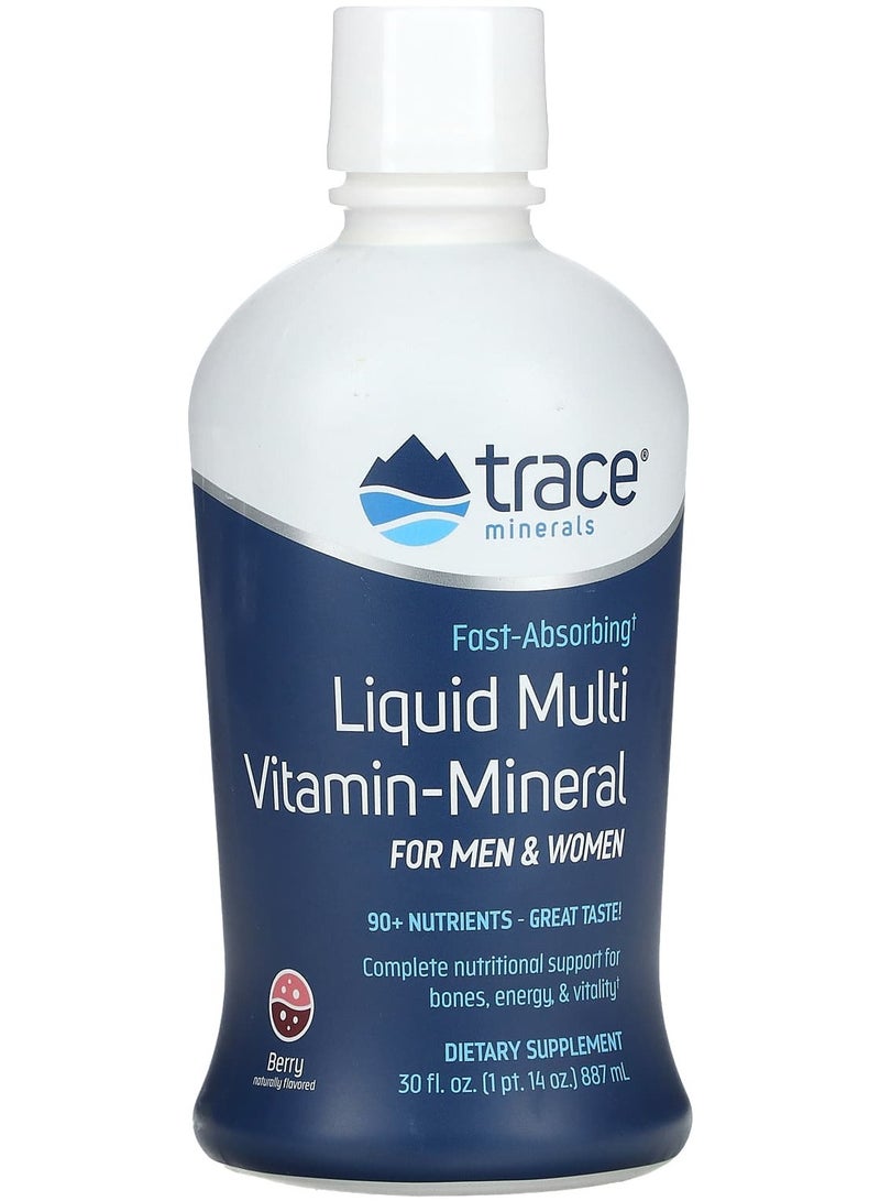 Trace Minerals Liquid Multi, Vitamin-Mineral, For Men & Women, Berry, 30 fl oz (887 ml)