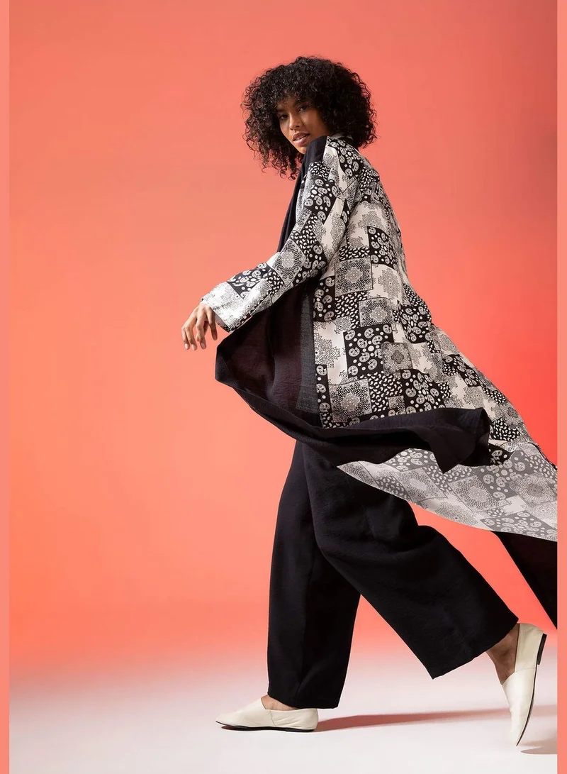 DeFacto Long Sleeve Ethnic Print Maxi Dress