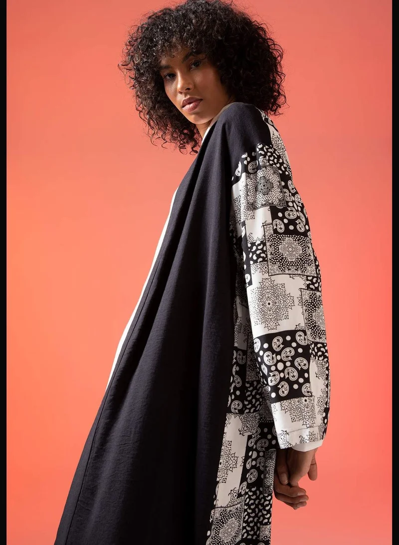 DeFacto Long Sleeve Ethnic Print Maxi Dress