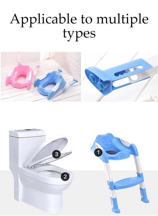 DUNISO Potty Training Seat with Step，Adjustable Potty Training Toilet Seat with Pedal and Handle，Anti-Slip，Lightweight，for Boys Girls，Blue - Image 5