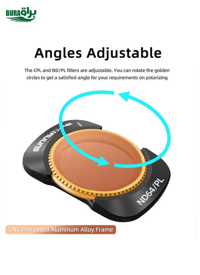 BURAQ - For DJI Osmo Pocket 3 Sunnylife Camera Lens Magnetic Metal Filter, No Impact On Gimbal Reset, Filter:MCUV - Image 1