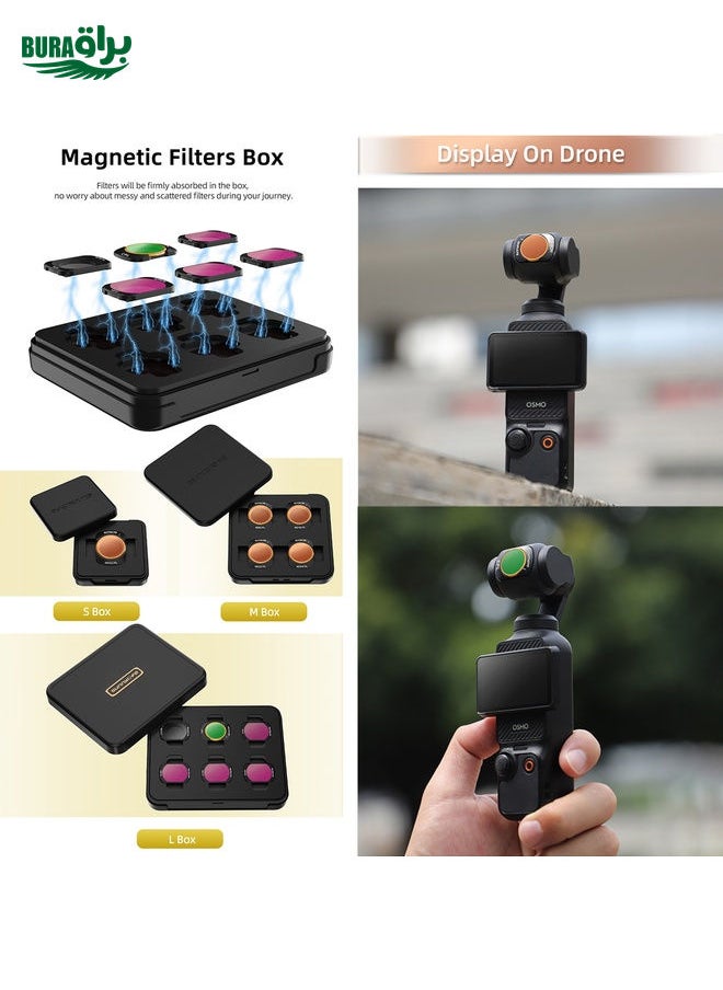 BURAQ - For DJI Osmo Pocket 3 Sunnylife Camera Lens Magnetic Metal Filter, No Impact On Gimbal Reset, Filter:MCUV - Image 1