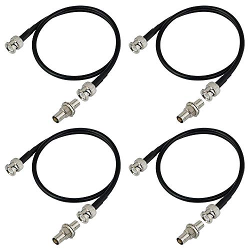 RhymKawa RS Premium BNC Coaxial Antenna Extension Cable Kit for Wireless Microphones - Noise-Shielded Copper Core Cables with Bulkhead Connectors (4-Pack) - Image 1