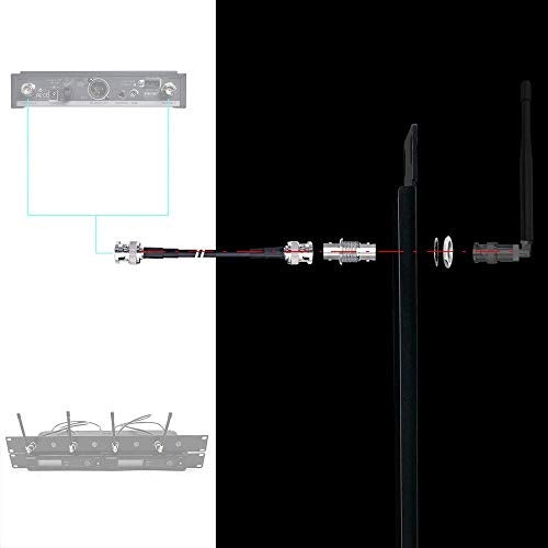 RhymKawa RS Premium BNC Coaxial Antenna Extension Cable Kit for Wireless Microphones - Noise-Shielded Copper Core Cables with Bulkhead Connectors (4-Pack) - Image 4