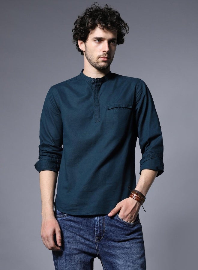 HIGH STAR Men's Green Shirts - Sleek and Casual for Everyday Wear - Image 1