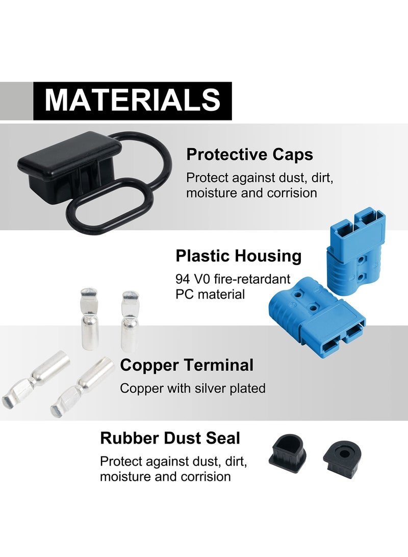 مجموعة موصلات الأسلاك 2 قطعة، 120 أمبير، 4 و6 قياس، موصل فوري للإزالة والتوصيل، لتطبيقات 12 فولت إلى 36 فولت في السيارات والدراجات ودراجات الدفع الرباعي والروافع والمحركات - Image 3