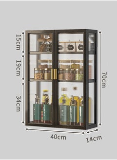 Golden Bathroom Wall Cabinet 3-Tier Wall Mounted Bathroom Cabinet Medicine Cabinet with Door Over The Toilet Storage Cabinet Multifunction Storage Organizer for Laundry Bathroom Kitchen(15.75in)  - Image 2