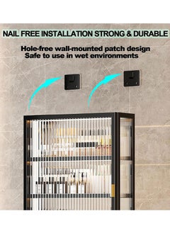 Golden Bathroom Wall Cabinet 3-Tier Wall Mounted Bathroom Cabinet Medicine Cabinet with Door Over The Toilet Storage Cabinet Multifunction Storage Organizer for Laundry Bathroom Kitchen(15.75in)  - Image 3